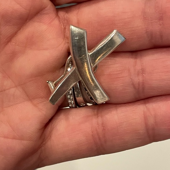 Tiffany and Co. silver X earrings - Picture 2 of 5